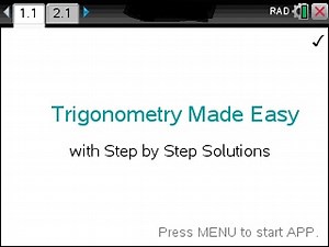 Trigonometry Made Easy - Ti-Nspire CX - Step by Step Program