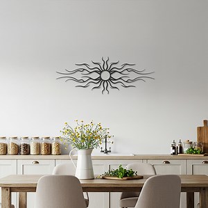 Black Metal Sunburst Wall Art: Celestial Flame Decor - Etsy