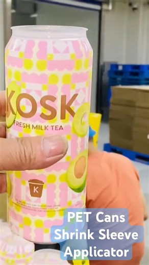 PET Cans Shrink Sleeve Applicator with Steam Shrink Tunnel