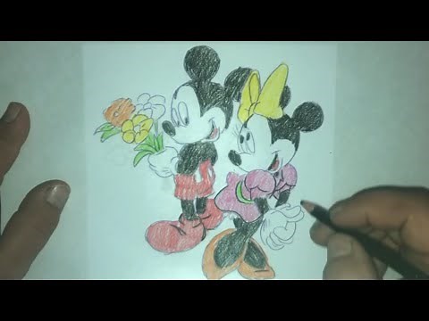 How to Draw and Color MICKEY MOUSE and MINNIE MOUSE / Easy Drawing for Kids - step by step