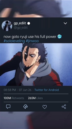 now goto ryuji use his full power 🥶 #sololeveling #shadowmonarch #sungjinwoo #jinwoo #shadowverse