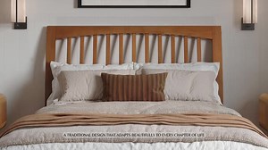 AFI Orleans Light Toffee Natural Bronze Full Sleigh Solid Wood Slat Headboard AR27883T
