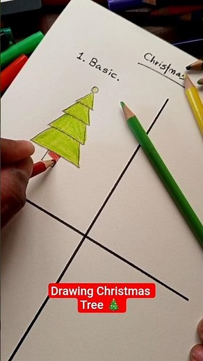 Drawing Christmas Tree 🎄 #christmas #shorts #trending #art
