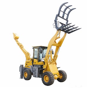 [Hot Item] Compact Tractor with Loader and Backhoe 4 Wheel Drive Backhoe and Loader