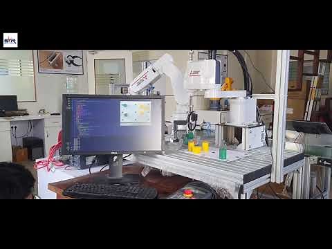 Colour sorting application using Mitsubishi SCARA Robot | SVR Robotics