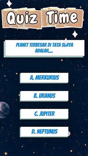 Quiz Time #ipa #quiz #kuis #saince #planet #tatasurya #tekateki #belajar