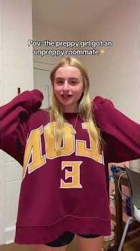 PREPPY GIRL GOT AN UNPREPPY ROOMMATE😱 #influencer #funny #pov #viral #shorts #tiktok #college