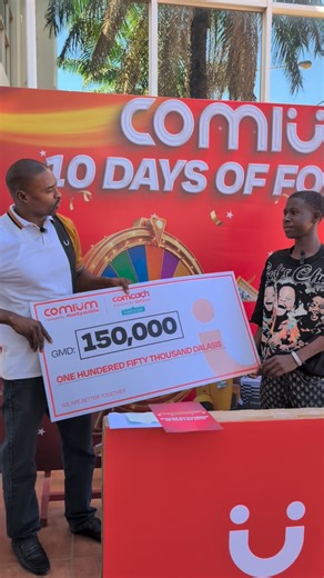 Comium Gambia on Instagram: "Abdoulie Dahaba, he won D150,000 from Comium 10 Days of Fortune. You could be the next winner! First, get a Comium SIM card if you don’t have one. Catch us live on GRTS, Star TV & Facebook live, from 21:00 - 22-00. Call 6060 to participate. Or simply send a WhatsApp message to 6606060, or download and register ComCach. All using your Comium line."
