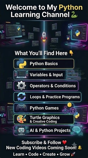 Python Learning Channel 🐍 | Learn Python from Zero to Advanced | Python with AI#PythonWithAI