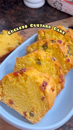 Eggless custard cake recipe 😋🌸 #shortsfeed #custardcake #recipe #egglesscake