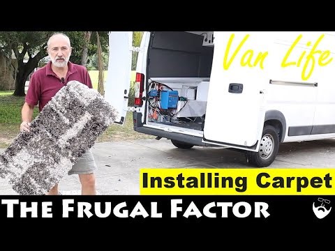 Van Life build series - Installing Carpet with hot melt seam tape. Why carpet - no cold floors.