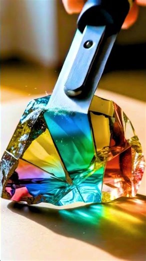 ASMR Prism Realm: Rainbow Crystal Chisel Shave