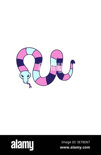 horizontally vibrating animation of quirky cartoon snake Stock Video Footage - Alamy