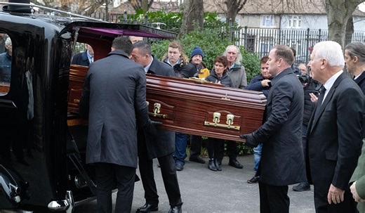 Dozens pay their respects at Dickie Rock's funeral service