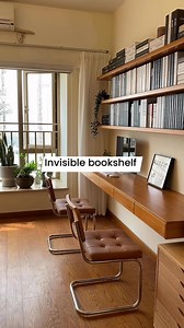 Invisible bookshelf fixed💡💫✨ • • • #minimalism #bookshelf #studyroom | Tiffany Design Studio