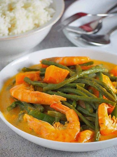 Ginataang Kalabasa, Sitaw at Hipon