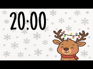 20-Minute Classroom Countdown Timer | Reindeer & Silver Snowflakes | Winter Focus Timer 🦌❄️
