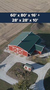 Built for farm life, designed for efficiency! This 60' x 80' x 16' 28' x 28' x 10' pole barn farm shop is located in Wolcott, Indiana, and includes the following post-frame building features: 🚜 🔹 (2) 8' x 26' porches 🔹 (2) 3' x 3' cupolas 🔹 (2) 4' x 3' flying overhangs 🔹 (2) EasyMotion Sliding Doors Project Number: 20-2795-00 Please call our office at (800) 552-2981 for more information. 📲 . . . #fbibuildings #polebarn #postframe #construction #constructionlife #constructionsite #agricultu