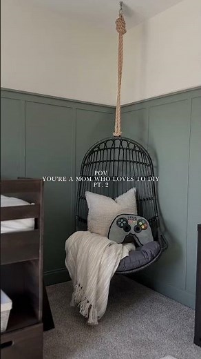 Absolutely loved transforming this space, & the green paint color (retreat by sherwin Williams) is