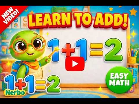 Nerbo Learns 1 + 1 = 2 🐢➕ | Fun Addition for Kids (ADHD • SEN • Autism Friendly) #autismfriendly