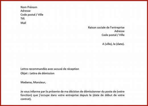 Lettre de démission sans préavis : modèle gratuit