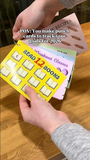Making punch cards for my 2026 goals!! Made on Canva and printed at Walgreens! #punchcard #diy