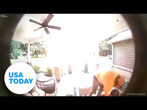 Lightning strike close call caught on Ring camera | USA TODAY