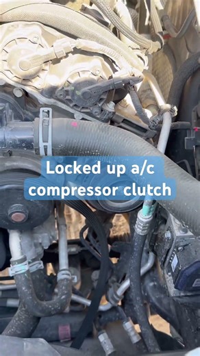 A/C compressor with locked up clutch R&R #mobilemechanic #automobile #clutchcylinder #clutchplates