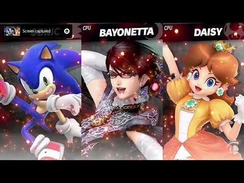 Sonic VS Bayonetta VS Daisy (SSBU)