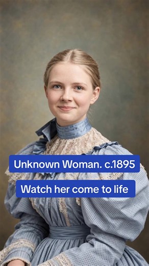 Unknown Woman, c.1895 ✨ For a moment, this unidentified young woman steps out of a photograph taken more than 130 years ago and feels almost present again. Her incredible late Victorian dress is one of the most striking parts of the portrait, with its high collar, delicate lace, layered ruffles, fitted waist, and enormous puffed sleeves. Clothing like this was carefully constructed, with every trim, fold, and decorative detail helping create the fashionable silhouette of the 1890s. We may never 