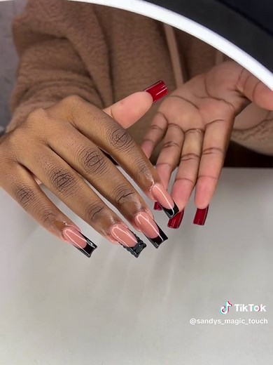 First attempt of red bottom nails🥹❤️ #redbottomnails #nails #trendiing #tiktok #fyp
