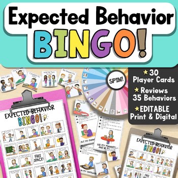 Behavior Bingo Game | SEL Classroom Management for Back to School Expectations