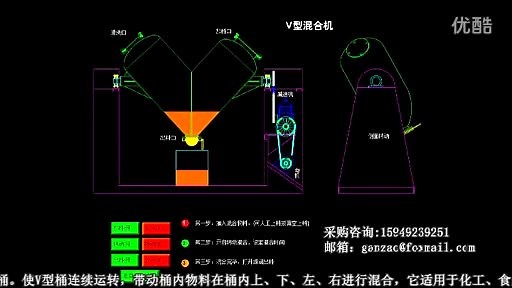 V型混合机工作原理，粉体混合机