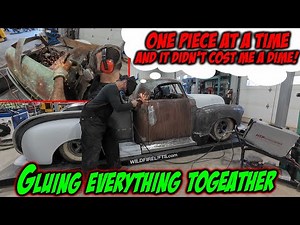 Slicing up and adding some structure to our GMC roadster top .