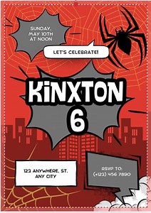Editable Animated Spider-man Birthday Invitation | Printable   Digital Download | Superhero Web-slinging Party! - Etsy