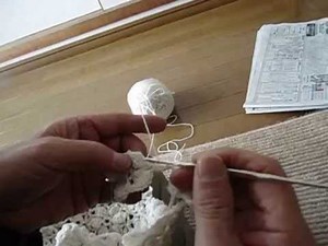 正しい連続モチーフ編みの回し止め