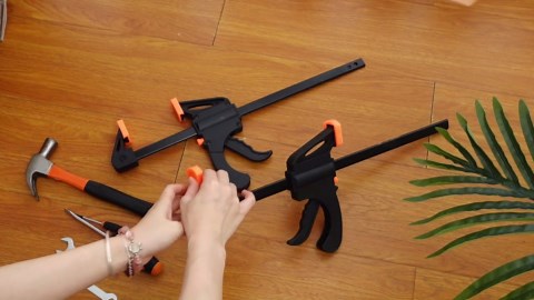 6 Pack 12 Inch Bar Clamps for Woodworking, Black, Industrial, 150lbs Load Limit, Quick Release, One Handed Operation