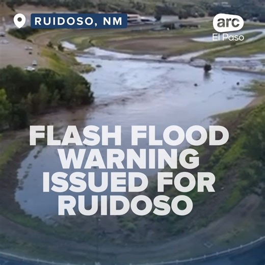 Drone footage shows flooding at a racetrack in Ruidoso after Thursday's rain, where a flash flooding warning was issued. (Credit: Abdieel Emiliano Diaz Mata) https://bit.ly/4pr1kfn | ARC El Paso