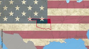 Oklahoma pull out, smooth USA map, all states available