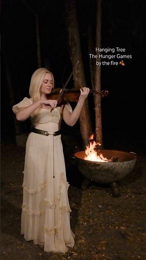 The Hanging Tree from The Hunger Games by the fire at night 🍂 #hungergamestiktok #asmr #violin