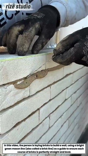 Bricklaying in Action: Using a Mason Line for Perfectly Straight Walls!