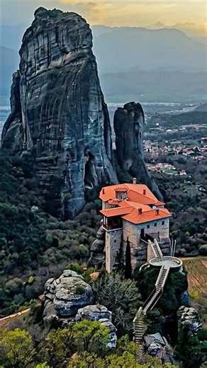 ⛪The Magic of Roussanou Monastery ✨ Meteora’s Cliffside Wonder
