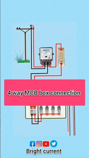 4 way MCB box connection | 4 way MCB box wiring | 4 way MCB box fixing #electrical #shorts #yt