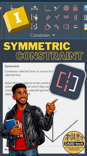 How to use the Symmetric Constraint #inventor #inventortutorial #autodeskinventor
