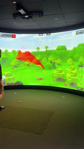 Golf Simulation in Minecraft World for Kids