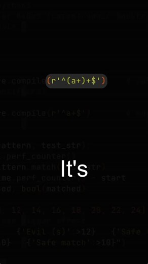 Abdullah Sanaf | This apparently harmless regex can freeze your app — watch how a tiny pattern triggers a ReDoS (Regular Expression Denial of Service) and... | Instagram