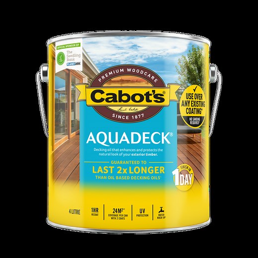 Cabots 4L Aquadeck Natural Exterior Decking Oil