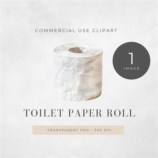 Toilet Paper Clipart: Funny Bathroom PNG Graphic (digital Download) - Etsy