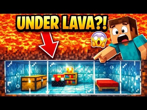 I Built a Secret Base Under Lava in Minecraft 😱🔥