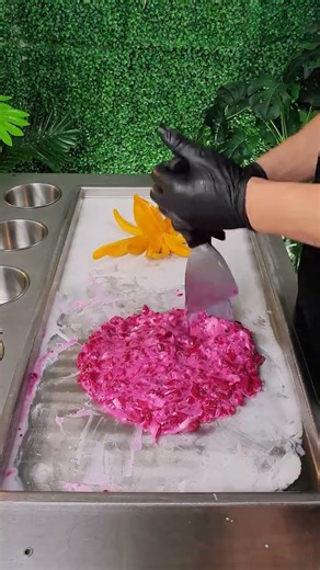 Tropical Fruit Mix Ice Cream 🍍🥭🍓 #shorts #satisfying #icecream
